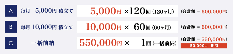 60万円コース（お支払方法を下記よりお選びいただけます。）